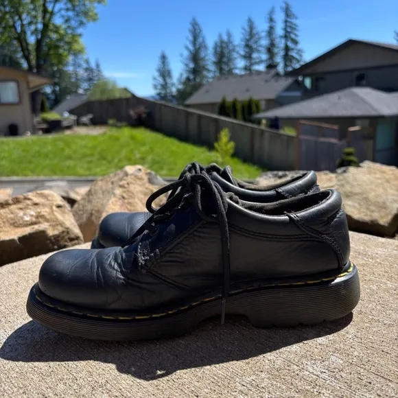 Doc Dr Martens 8A17 Black Leather Lace Up Oxford Casual Shoes Men's Size 9