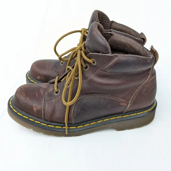 DOC MARTENS 8444 Lace-up high top brown leather work boots