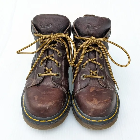 DOC MARTENS 8444 Lace-up high top brown leather work boots