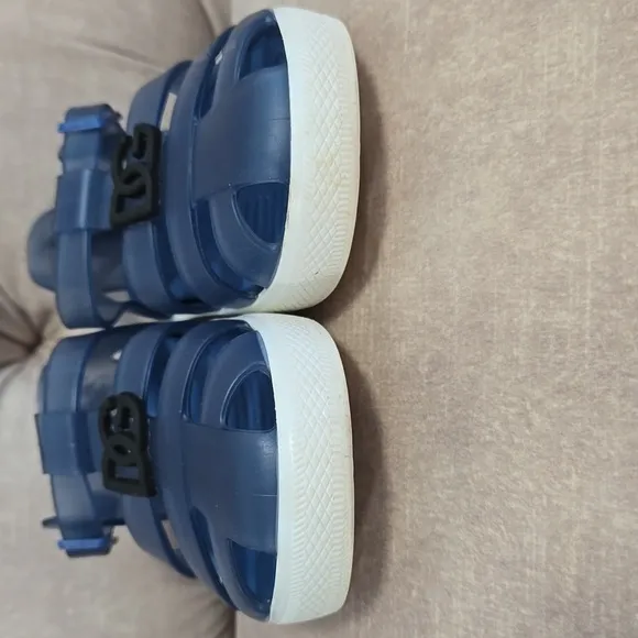 Dolce &amp; Gabbana Blue Jelly Kid's Sandals, Size 24. Made in Spain.