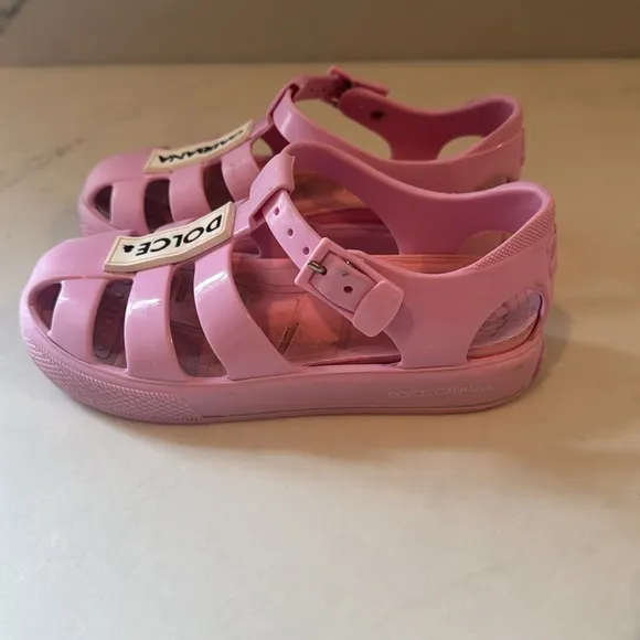 Dolce &amp; Gabbana Kids pink cage sandal Jellies (Toddler size eu 28 us 11)