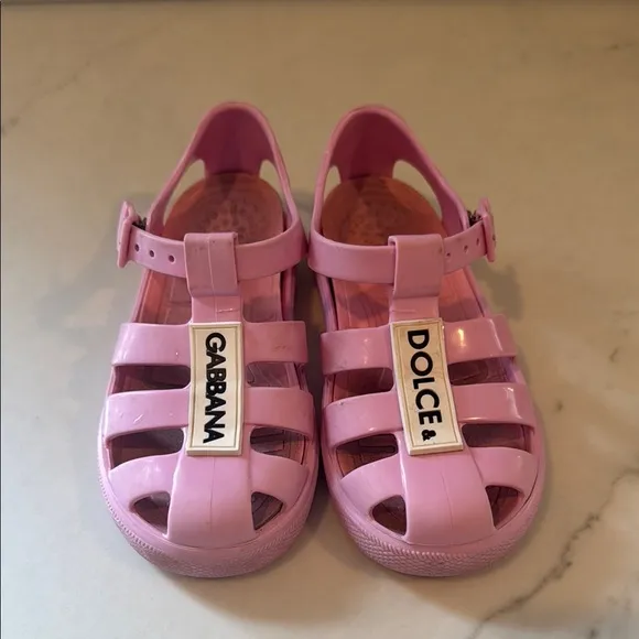 Dolce &amp; Gabbana Kids pink cage sandal Jellies (Toddler size eu 28 us 11)