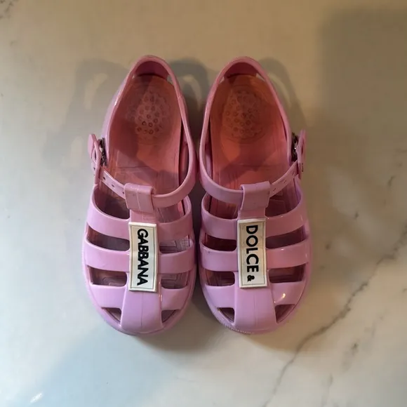 Dolce &amp; Gabbana Kids pink cage sandal Jellies (Toddler size eu 28 us 11)