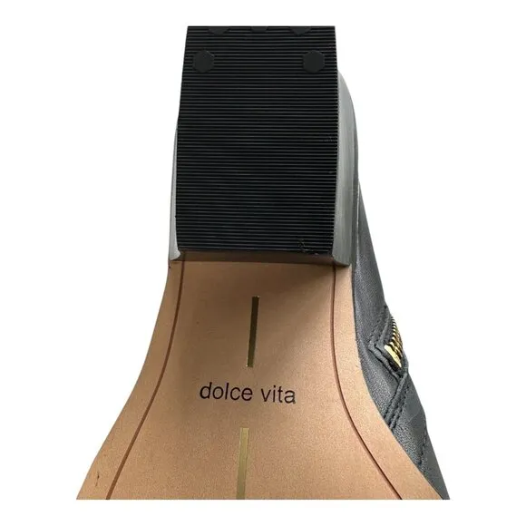 Dolce Vita Ronnie Black Ankle Boots Gold Studs Sz: 7