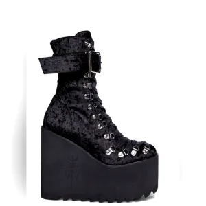 ✨🆕Dolls Kill X Widow BN NEVER WORN!Size 8 Velvet Traitor Boots!BNIB!🖤