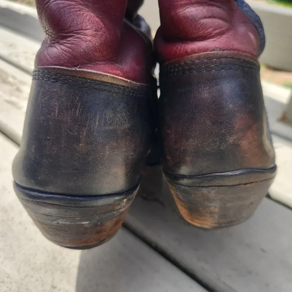Don Diego Vintage Leather Cowboy Western Boots Red &amp; Blue Embroidery 9 1/2D