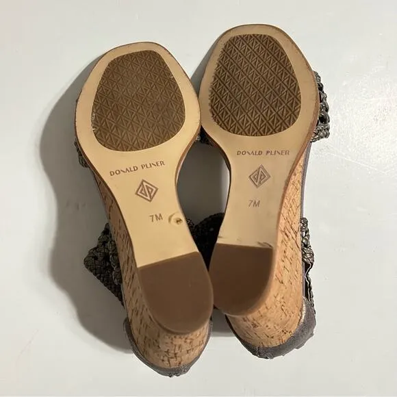 Donald J. Pliner Lagos Womens Woven Cork Wedge Sandals Size 7