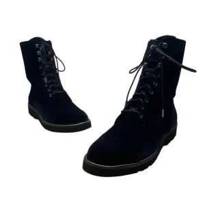 Donald J Pliner Mens Navy Velvet &amp; Leather Carmin-U Combat Boots Size 11M