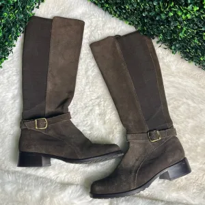 Donald J Pliner Tall Brown Leather Riding Boots Sz 7.5 Bolade