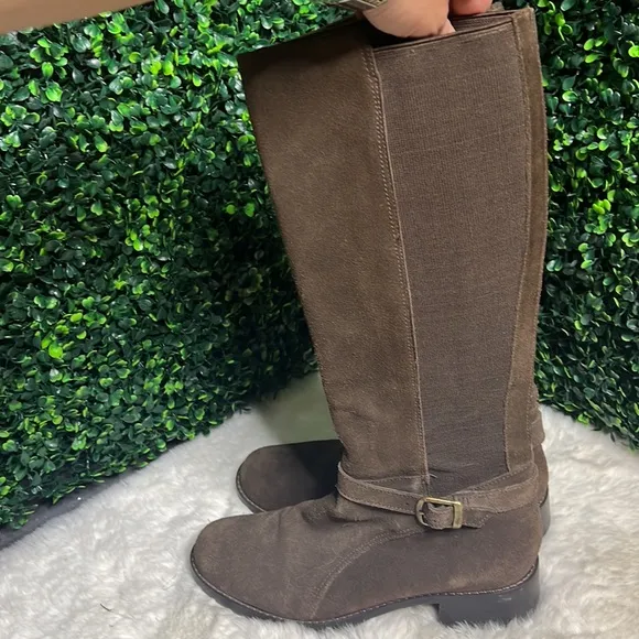 Donald J Pliner Tall Brown Leather Riding Boots Sz 7.5 Bolade