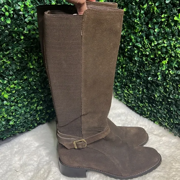 Donald J Pliner Tall Brown Leather Riding Boots Sz 7.5 Bolade