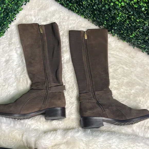 Donald J Pliner Tall Brown Leather Riding Boots Sz 7.5 Bolade