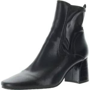 Donald J. Pliner Womens Black Cushioned Footbed Faux Leather Ankle Boots Used