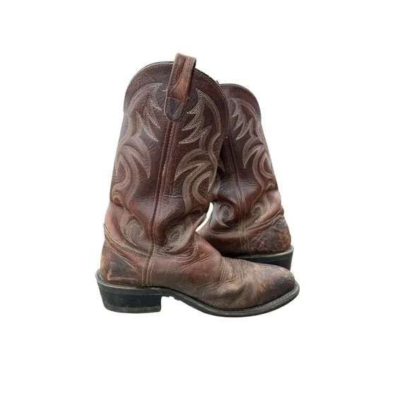 Double-H AG7 Western Work Boot 8 1/2D Men's Brown U-Toe Ranch Rodeo Work