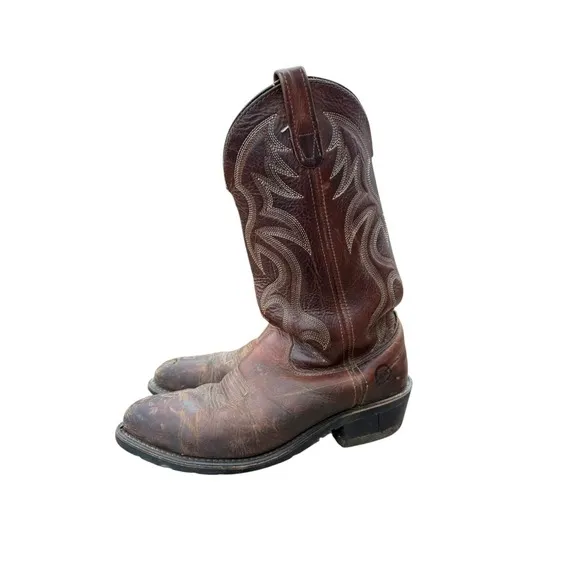 Double-H AG7 Western Work Boot 8 1/2D Men's Brown U-Toe Ranch Rodeo Work