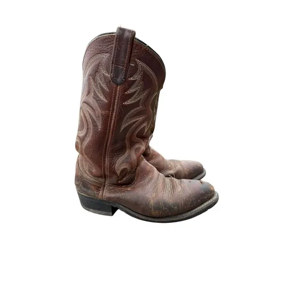 Double-H AG7 Western Work Boot 8 1/2D Men's Brown U-Toe Ranch Rodeo Work