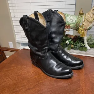 Double H. Black Cowboy Work Biker Western  Leather Vibram Sole Boots 462012 12