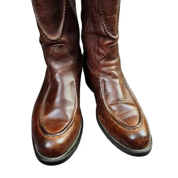 Double H Boot Co. Work Western Leather mens pull-on boots Size 10D