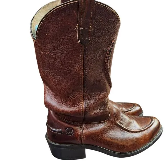 Double H Boot Co. Work Western Leather mens pull-on boots Size 10D