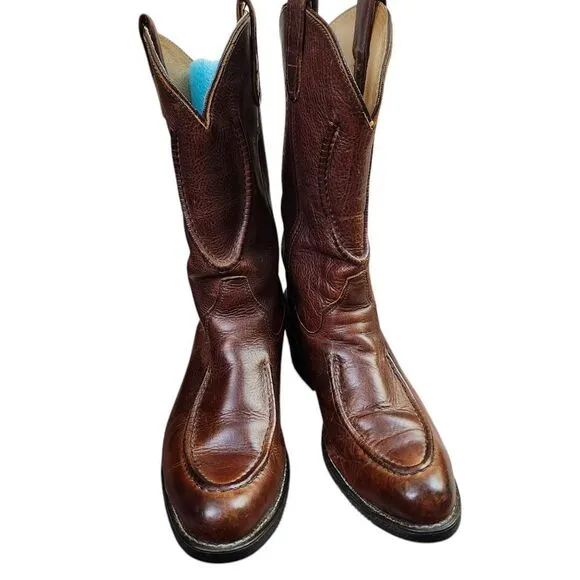 Double H Boot Co. Work Western Leather mens pull-on boots Size 10D