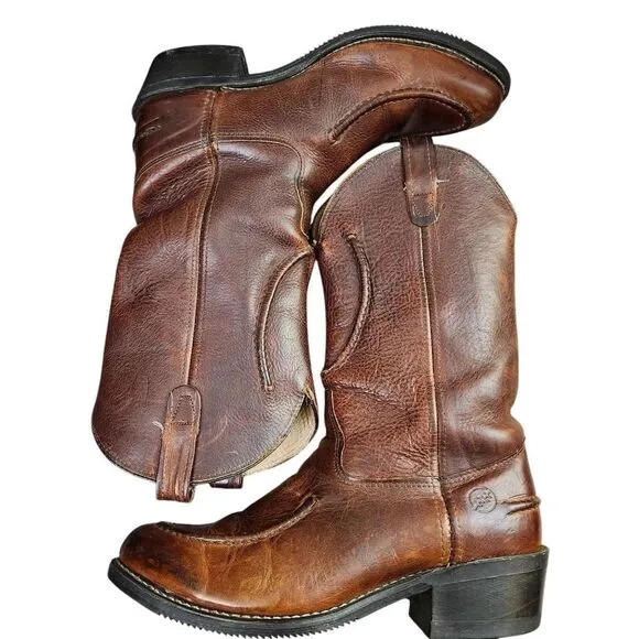 Double H Boot Co. Work Western Leather mens pull-on boots Size 10D