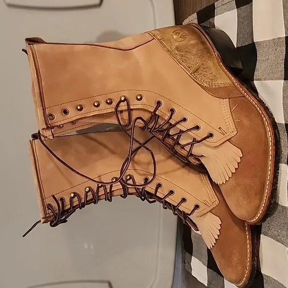 Double H men's lace up work boots brown size 7.5
