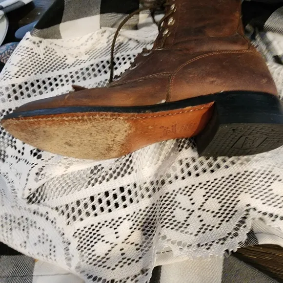 Double H men's lace up work boots brown size 7.5
