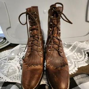 Double H men's lace up work boots brown size 7.5