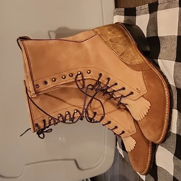 Double H men's lace up work boots brown size 7.5