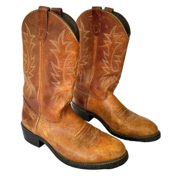 Double H Men’s Western Cowboy Comp Toe Work Boots Slip Resistant 10.5D Tan Brown
