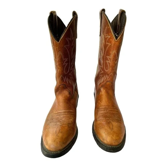 Double H Men’s Western Cowboy Comp Toe Work Boots Slip Resistant 10.5D Tan Brown