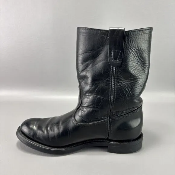 Double H Ranchwell Boots Mens 8.5 D Black Cowboy Western Pull on‎ American Work