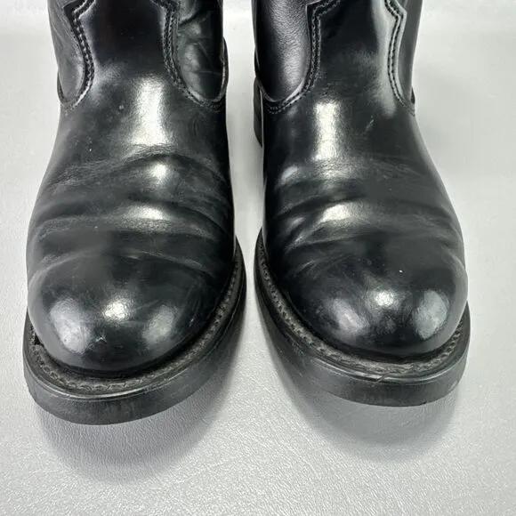 Double H Ranchwell Boots Mens 8.5 D Black Cowboy Western Pull on‎ American Work