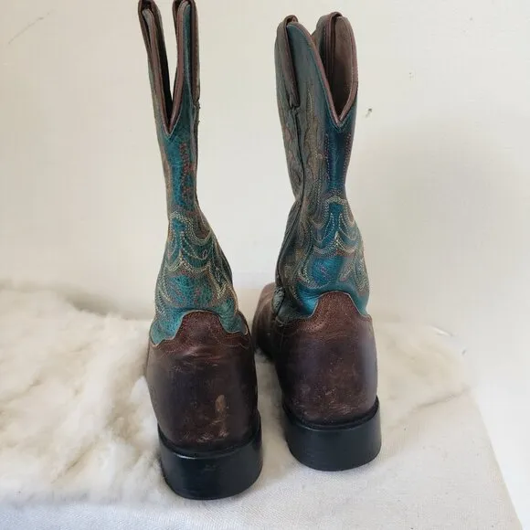 Double H Womens Boots Blue 7.5 D Made in Mexico 2413-11 Steel Toe Work Boots
