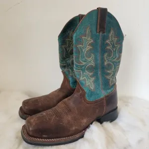 Double H Womens Boots Blue 7.5 D Made in Mexico 2413-11 Steel Toe Work Boots