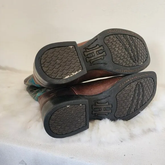 Double H Womens Boots Blue 7.5 D Made in Mexico 2413-11 Steel Toe Work Boots