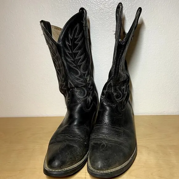 Double H Work Western Boot 150 Plus Abrasion Black Block Heel Work Boots 10.5