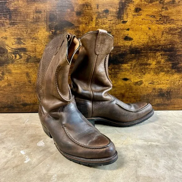 Double H Work Western leather boots mens 12 cowboy work boots brown farm