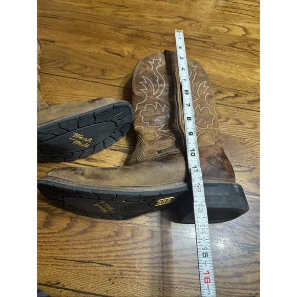 DP69402 Men's Dan Post Work Waterproof Western Cowboy Boot Saddle Tan 9D