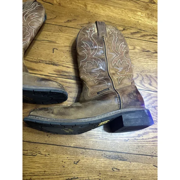 DP69402 Men's Dan Post Work Waterproof Western Cowboy Boot Saddle Tan 9D