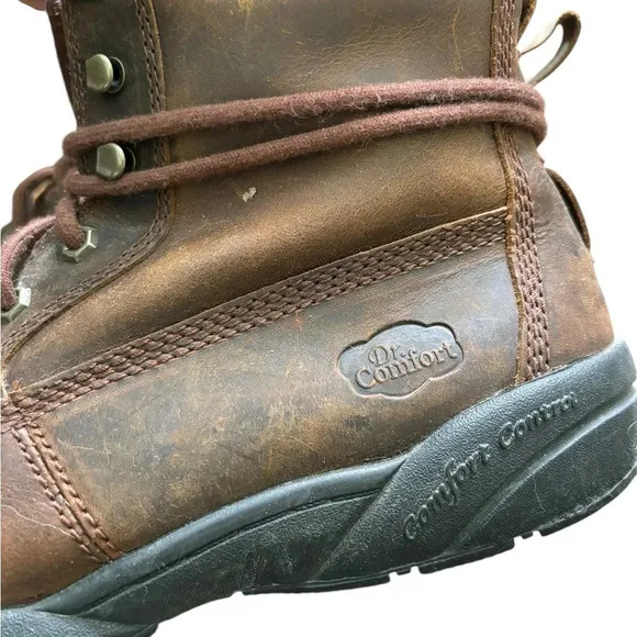 Dr. Comfort Boss 9520 Men's Brown Leather Lace Up Ankle Work Boots Size US 10.5W