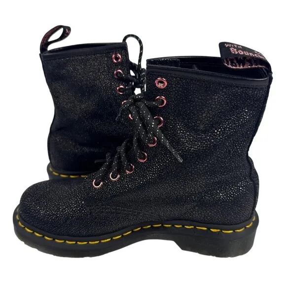 Dr. Martens 1460 Bejewelled Leather Combat Boots Pink Size UK 4 EU 37 US 6