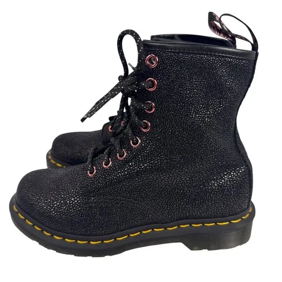 Dr. Martens 1460 Bejewelled Leather Combat Boots Pink Size UK 4 EU 37 US 6