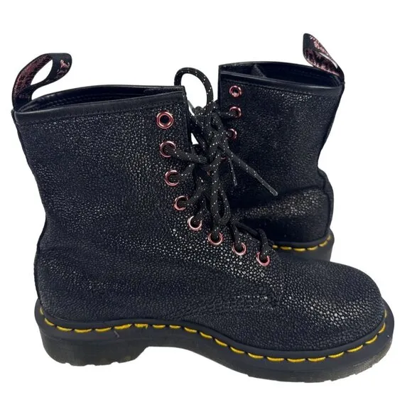 Dr. Martens 1460 Bejewelled Leather Combat Boots Pink Size UK 4 EU 37 US 6