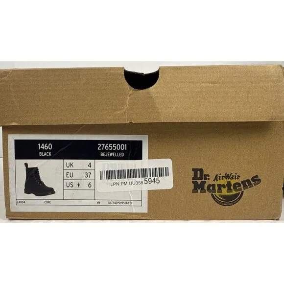Dr. Martens 1460 Bejewelled Leather Combat Boots Pink Size UK 4 EU 37 US 6
