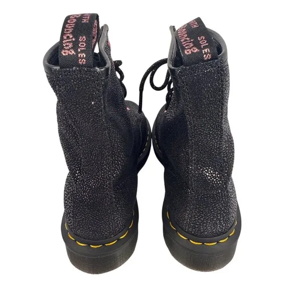 Dr. Martens 1460 Bejewelled Leather Combat Boots Pink Size UK 4 EU 37 US 6