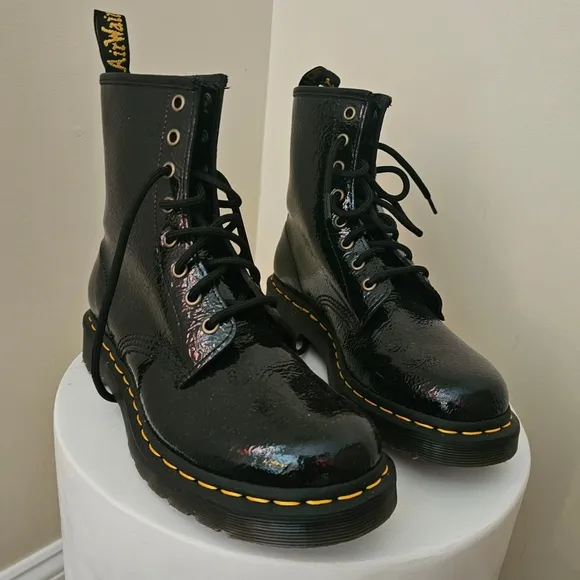 Dr. Martens 1460 Black Patent Leather Boots Size 8