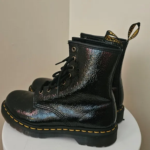 Dr. Martens 1460 Black Patent Leather Boots Size 8