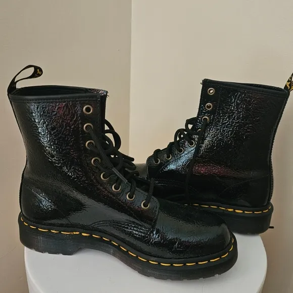Dr. Martens 1460 Black Patent Leather Boots Size 8