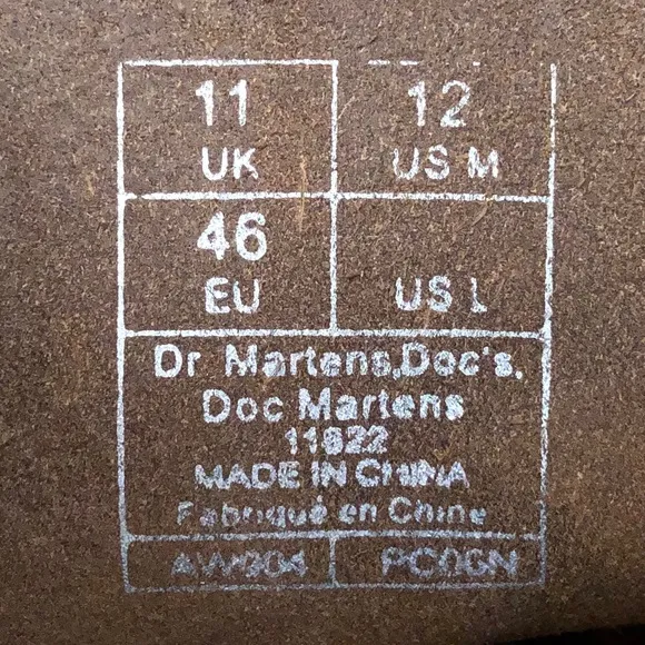 Dr. Martens 1460 Brown Leather Combat Boots 12